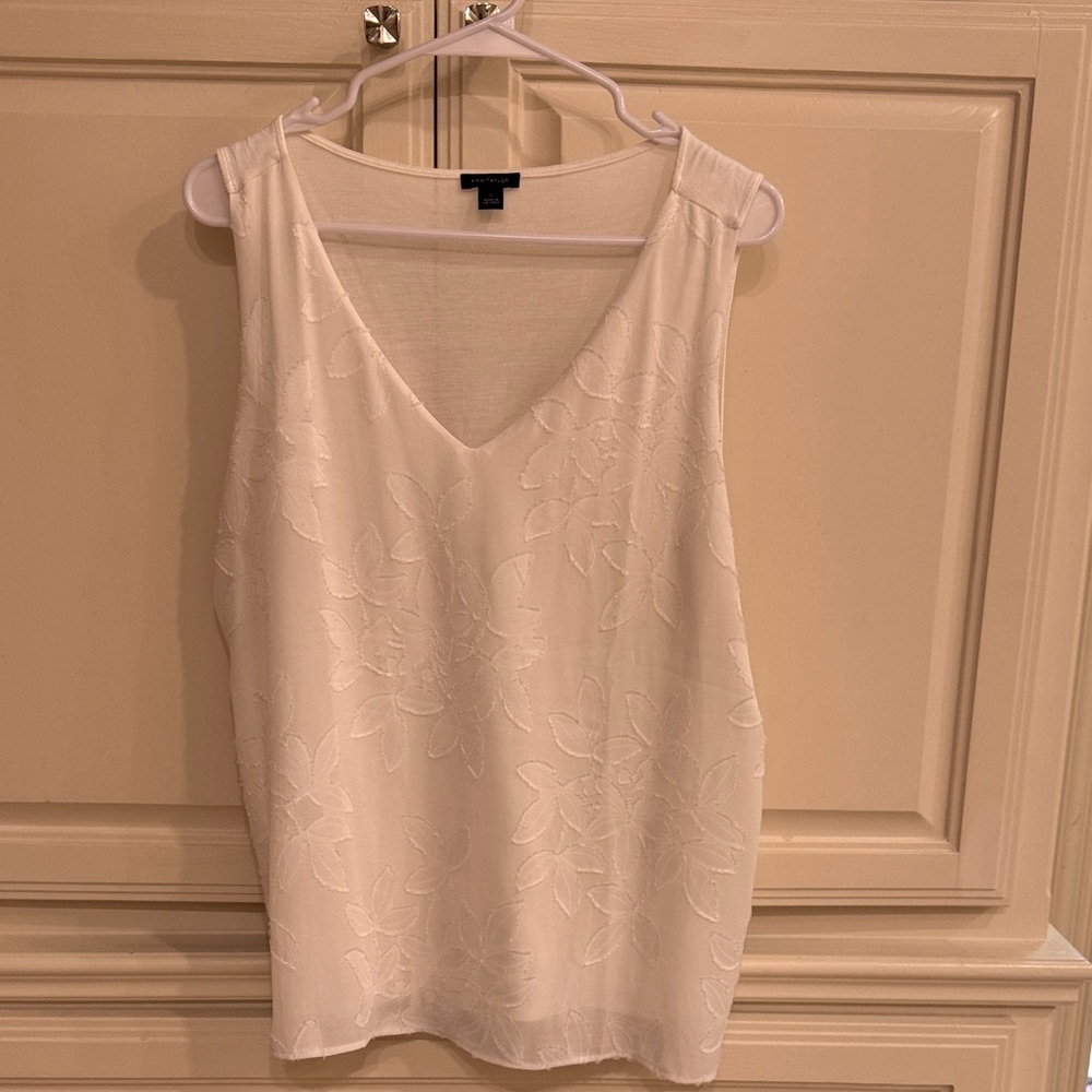 Ann Taylor Cream Floral Tank Top